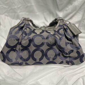Coach Gray and Blue Shoulder Bag